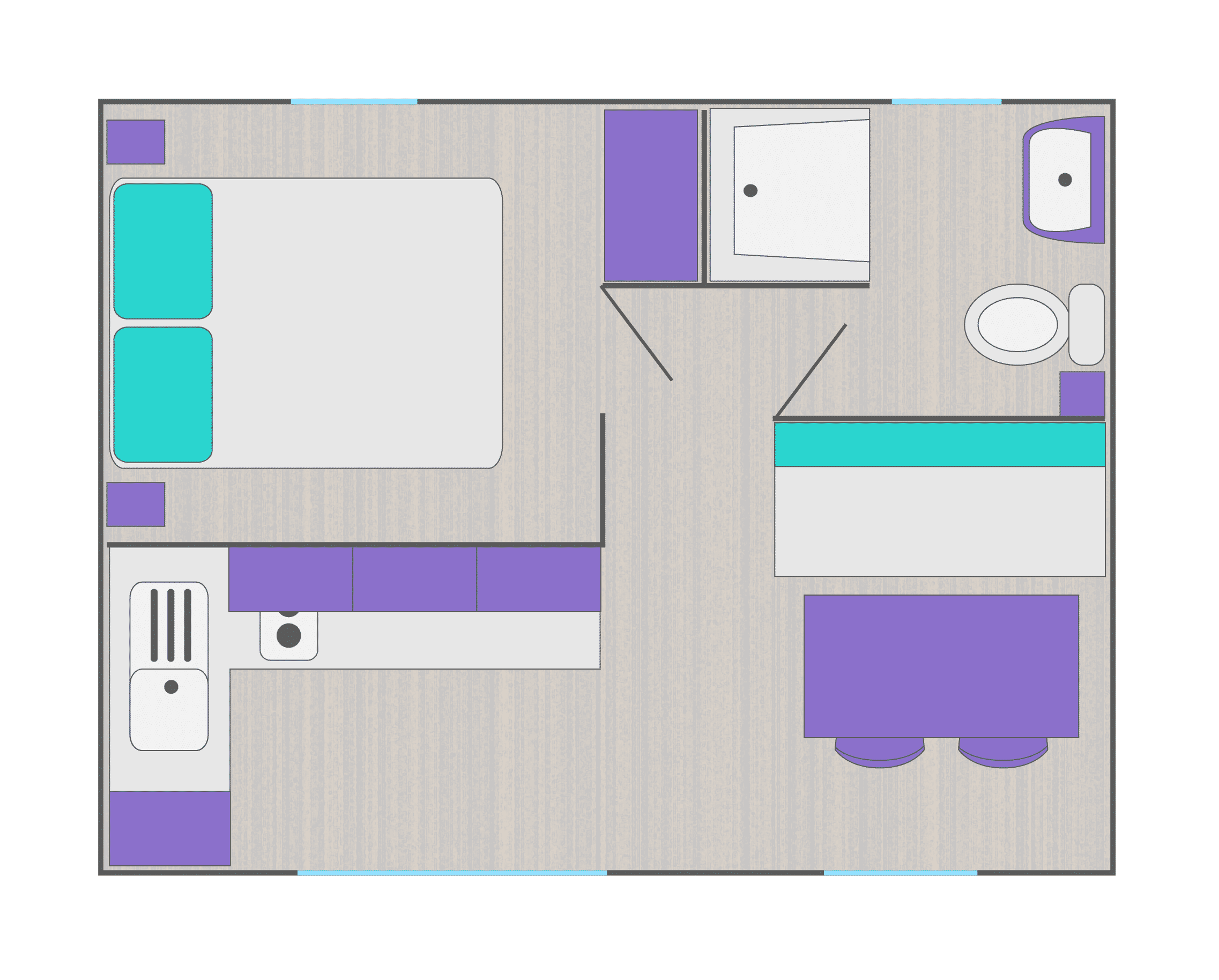 plan mobil home romarin camping la pinede