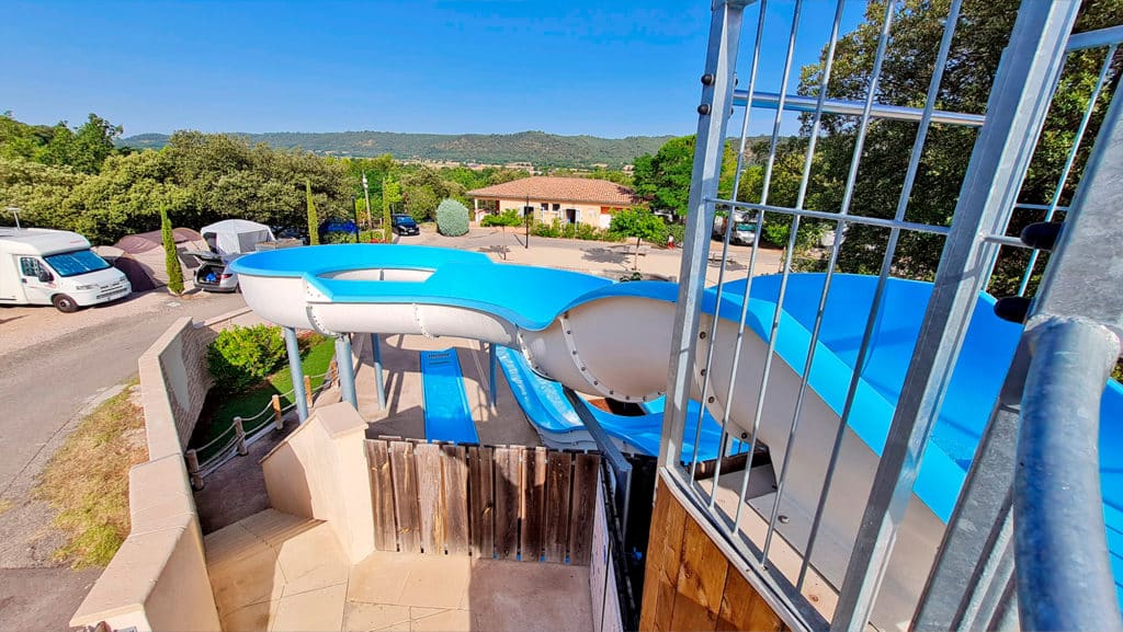 Top view of the campsite waterslide