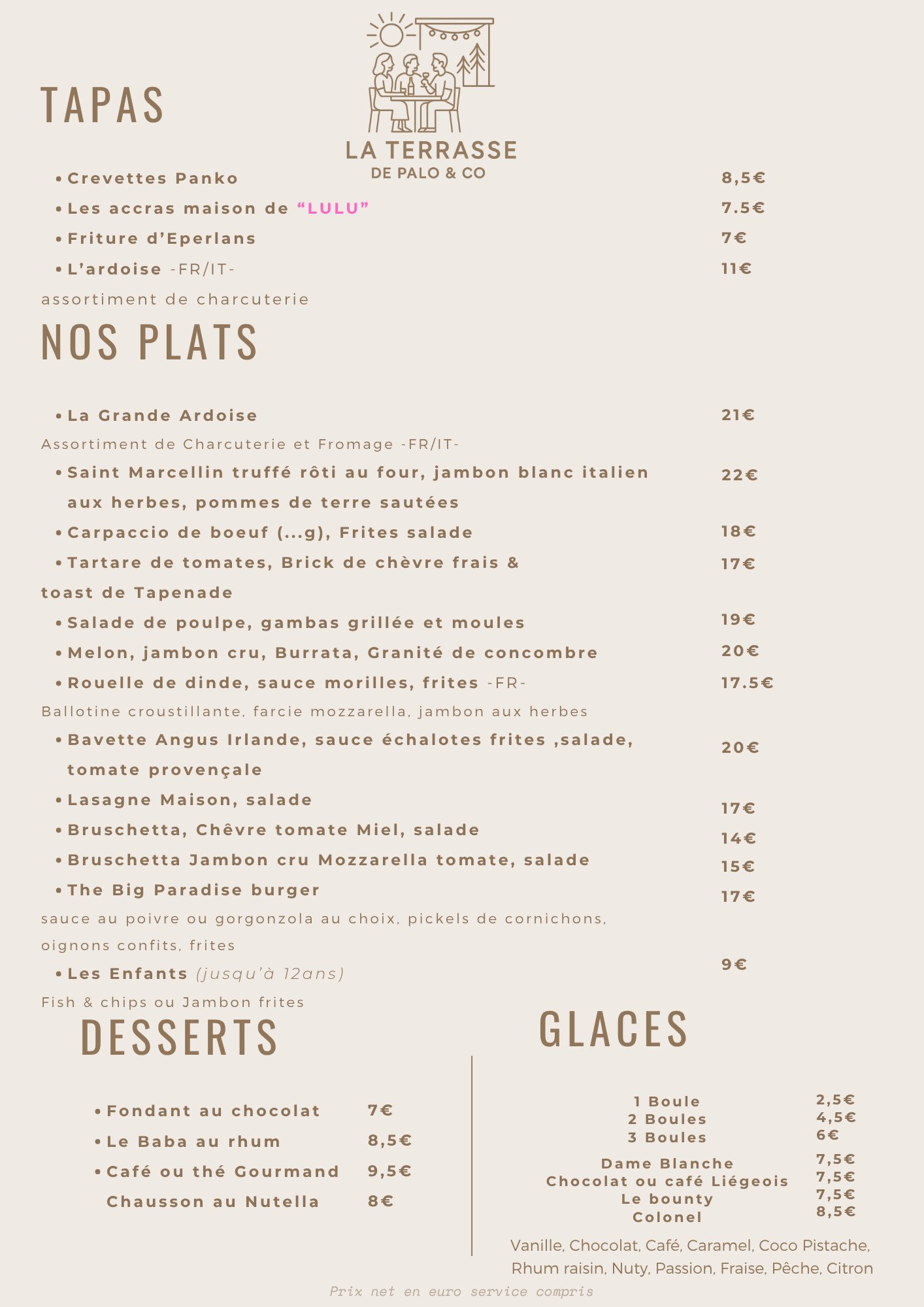 ESSAIE NEW MENU