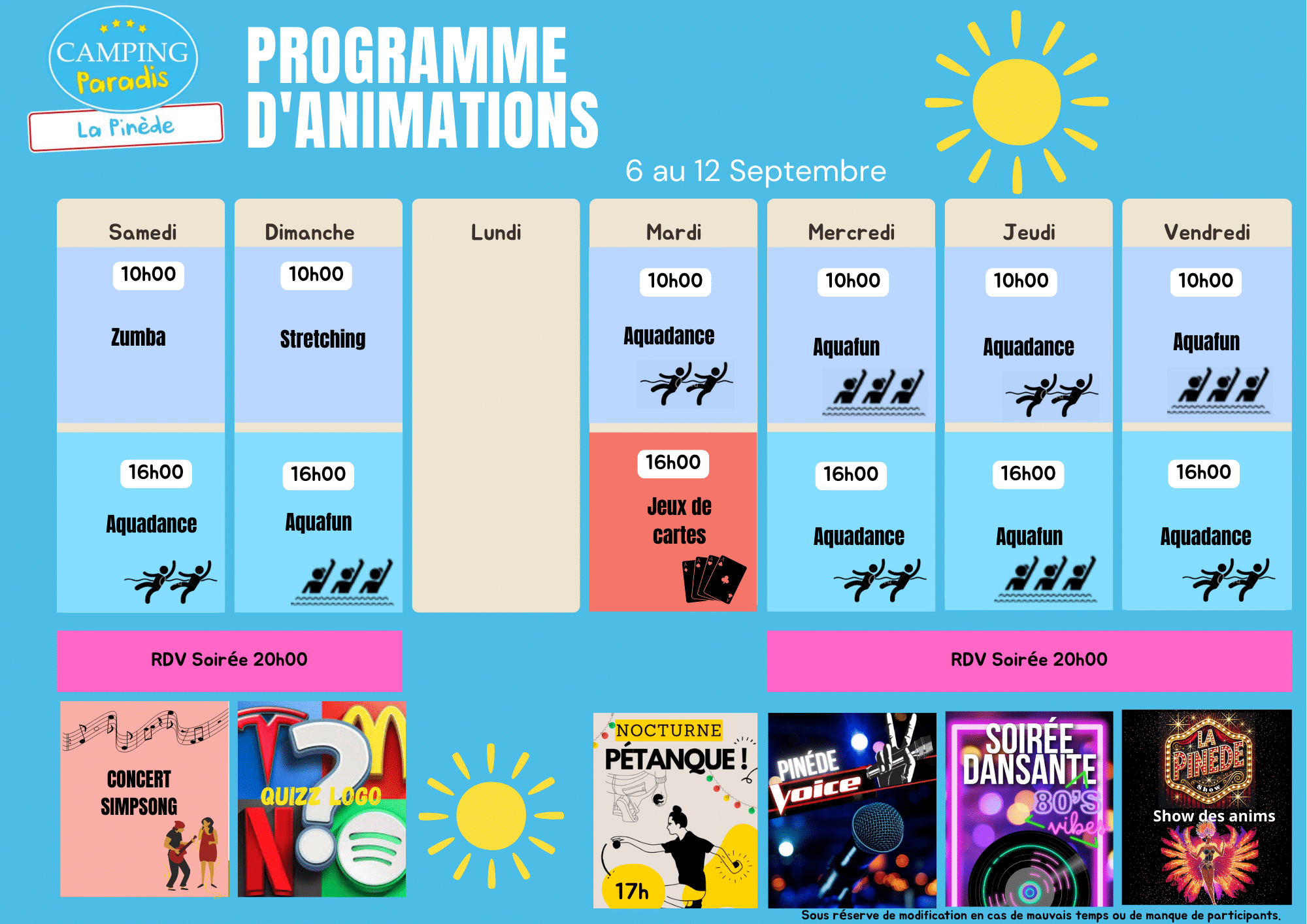 Planning 6 au 12 09